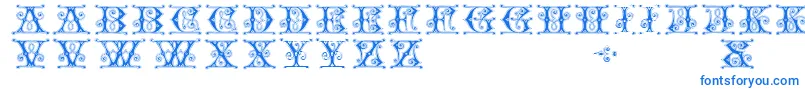 GingerbreadInitials Font – Blue Fonts on White Background