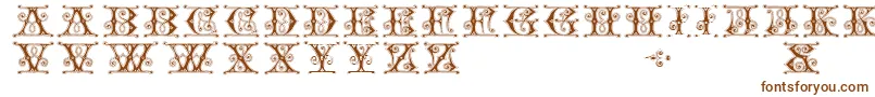 Czcionka GingerbreadInitials – brązowe czcionki na białym tle