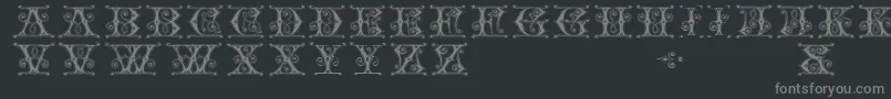 GingerbreadInitials Font – Gray Fonts on Black Background