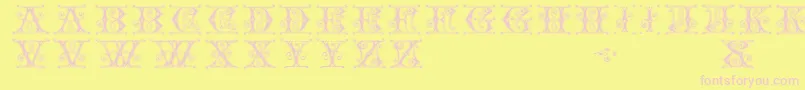 Шрифт GingerbreadInitials – розовые шрифты на жёлтом фоне