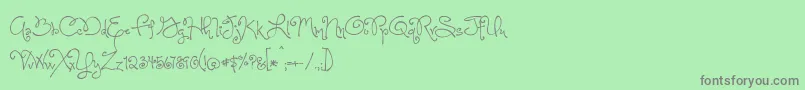 OneStarryNight Font – Gray Fonts on Green Background