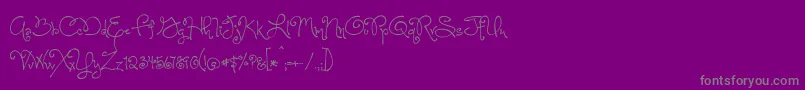 OneStarryNight Font – Gray Fonts on Purple Background