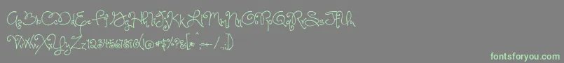 OneStarryNight Font – Green Fonts on Gray Background