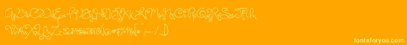 OneStarryNight-Schriftart – Gelbe Schriften auf orangefarbenem Hintergrund