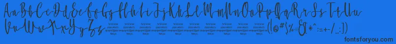 MollucaFree Font – Black Fonts on Blue Background