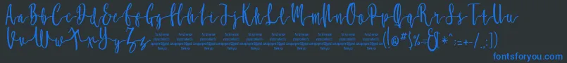 Шрифт MollucaFree – синие шрифты на чёрном фоне