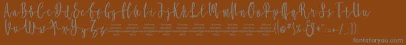 MollucaFree Font – Gray Fonts on Brown Background
