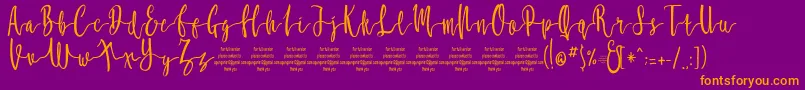 MollucaFree Font – Orange Fonts on Purple Background