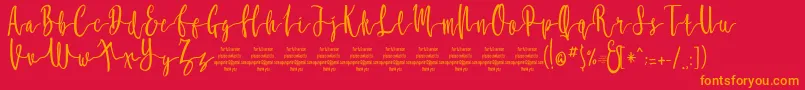 MollucaFree Font – Orange Fonts on Red Background