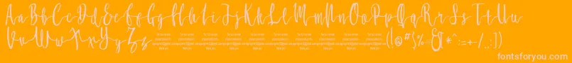 MollucaFree Font – Pink Fonts on Orange Background