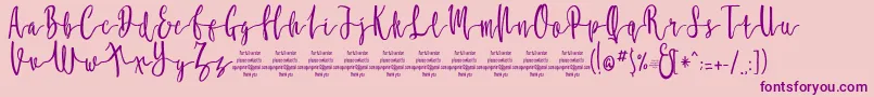 MollucaFree Font – Purple Fonts on Pink Background
