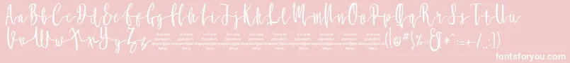 フォントMollucaFree – ピンクの背景に白い文字