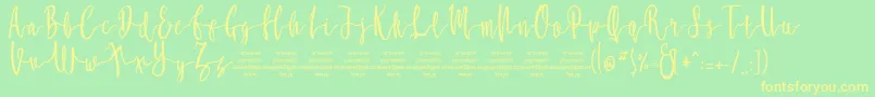MollucaFree Font – Yellow Fonts on Green Background