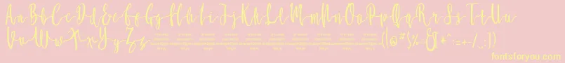 MollucaFree Font – Yellow Fonts on Pink Background