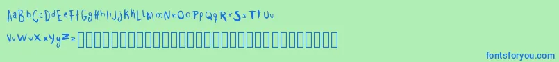 フォントTraceme – 青い文字は緑の背景です。