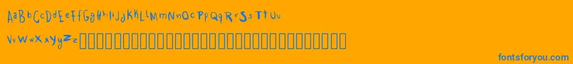 Traceme Font – Blue Fonts on Orange Background