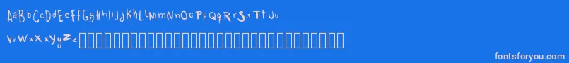 フォントTraceme – ピンクの文字、青い背景