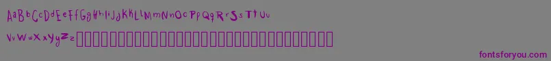 Traceme-fontti – violetit fontit harmaalla taustalla