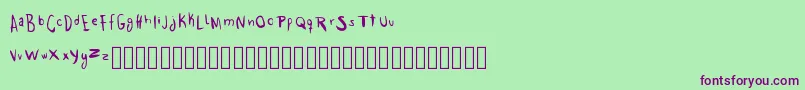 フォントTraceme – 緑の背景に紫のフォント