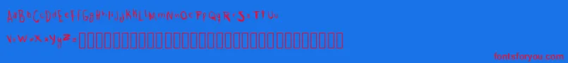 Traceme Font – Red Fonts on Blue Background