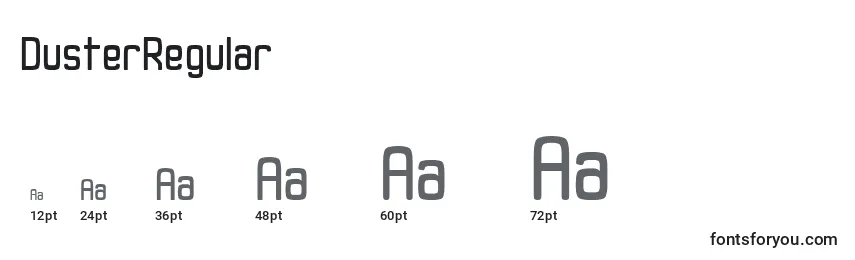 DusterRegular Font Sizes