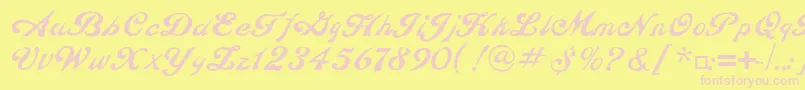 ConstitutionLtRegular Font – Pink Fonts on Yellow Background