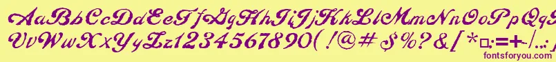 ConstitutionLtRegular Font – Purple Fonts on Yellow Background