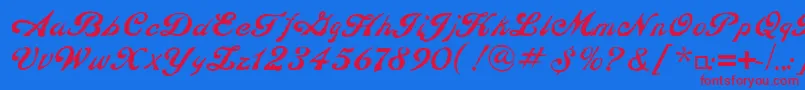 ConstitutionLtRegular Font – Red Fonts on Blue Background