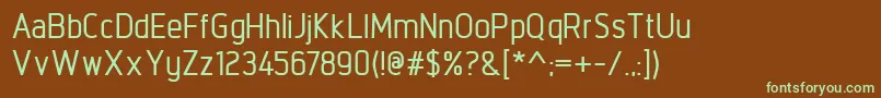 Fonte IntropolMedium – fontes verdes em um fundo marrom