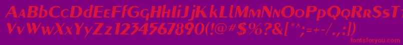 MontereyflfBolditalic Font – Red Fonts on Purple Background