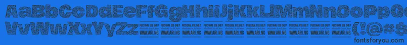 HierografblackPersonal Font – Black Fonts on Blue Background