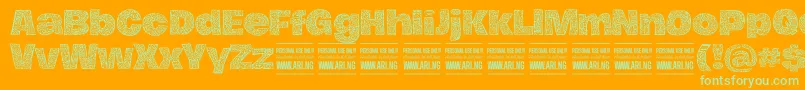 HierografblackPersonal Font – Green Fonts on Orange Background