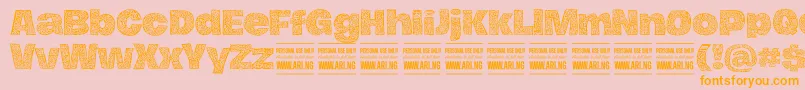 HierografblackPersonal-Schriftart – Orangefarbene Schriften auf rosa Hintergrund