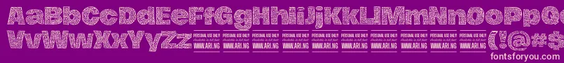 HierografblackPersonal Font – Pink Fonts on Purple Background