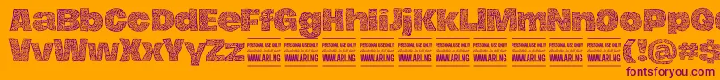 HierografblackPersonal Font – Purple Fonts on Orange Background