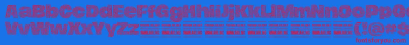 HierografblackPersonal Font – Red Fonts on Blue Background