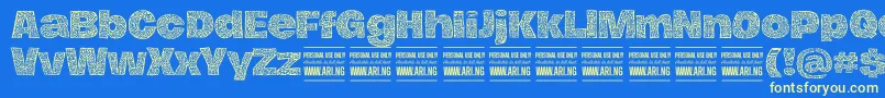 HierografblackPersonal Font – Yellow Fonts on Blue Background