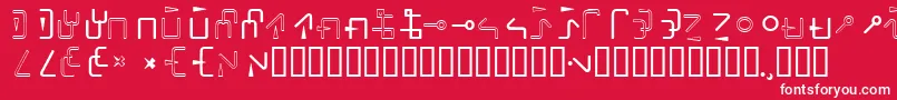 Fonte Rotate – fontes brancas em um fundo vermelho