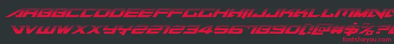 フォントTarrgethalfital – 黒い背景に赤い文字