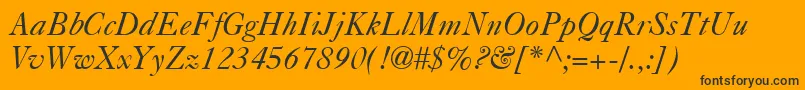fuente Caslon540LtItalic – Fuentes Negras Sobre Fondo Naranja
