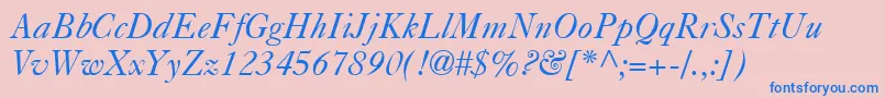 Caslon540LtItalic Font – Blue Fonts on Pink Background