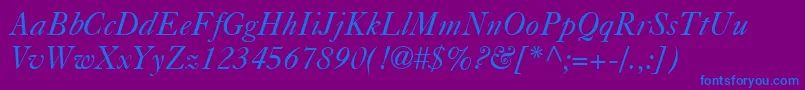 Caslon540LtItalic Font – Blue Fonts on Purple Background