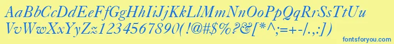 Caslon540LtItalic Font – Blue Fonts on Yellow Background