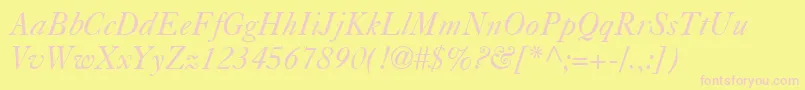 Caslon540LtItalic Font – Pink Fonts on Yellow Background
