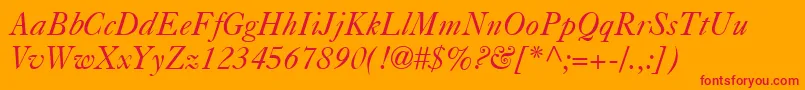 Caslon540LtItalic Font – Red Fonts on Orange Background