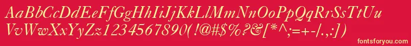 Caslon540LtItalic Font – Yellow Fonts on Red Background