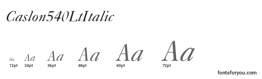 Caslon540LtItalic Font Sizes