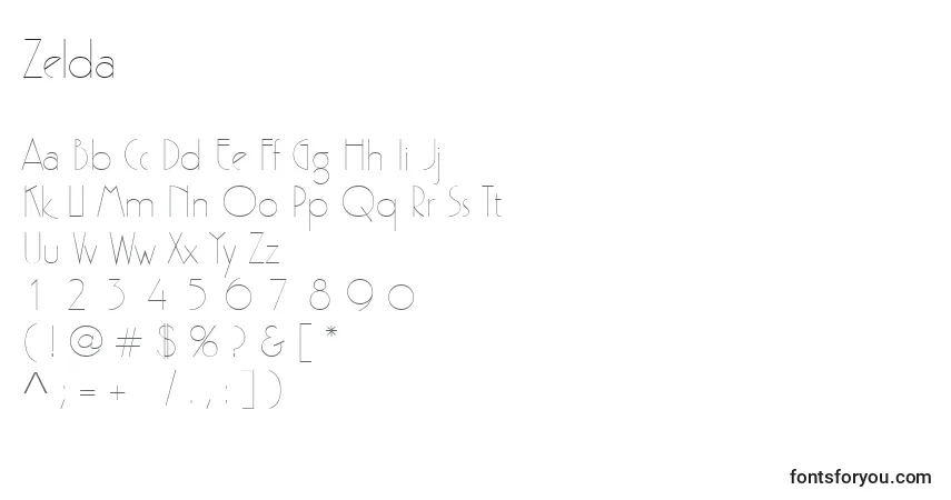 Шрифт Zelda – алфавит, цифры, специальные символы