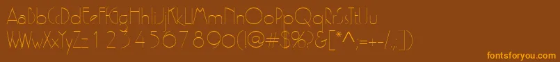 Zelda-Schriftart – Orangefarbene Schriften auf braunem Hintergrund