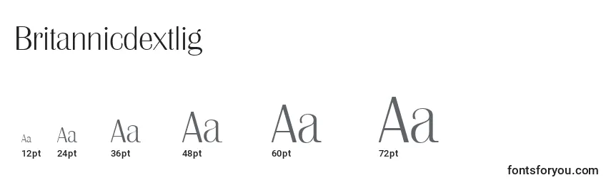 Britannicdextlig Font Sizes